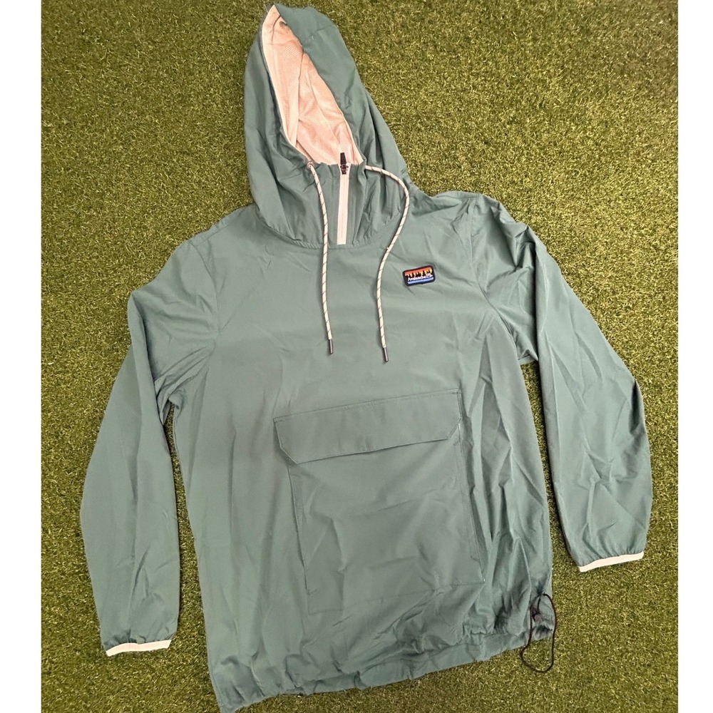 Avalanche Outdoor Supply Co Mens Medium Teal Quarter Zip Windbreaker Pullover